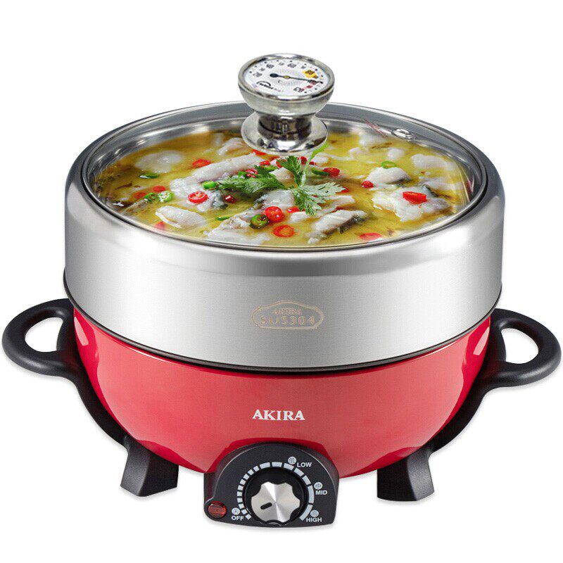 分体式电火锅锅家用4-6人小型电锅2-3蒸煮一体多功能电热锅电煮锅