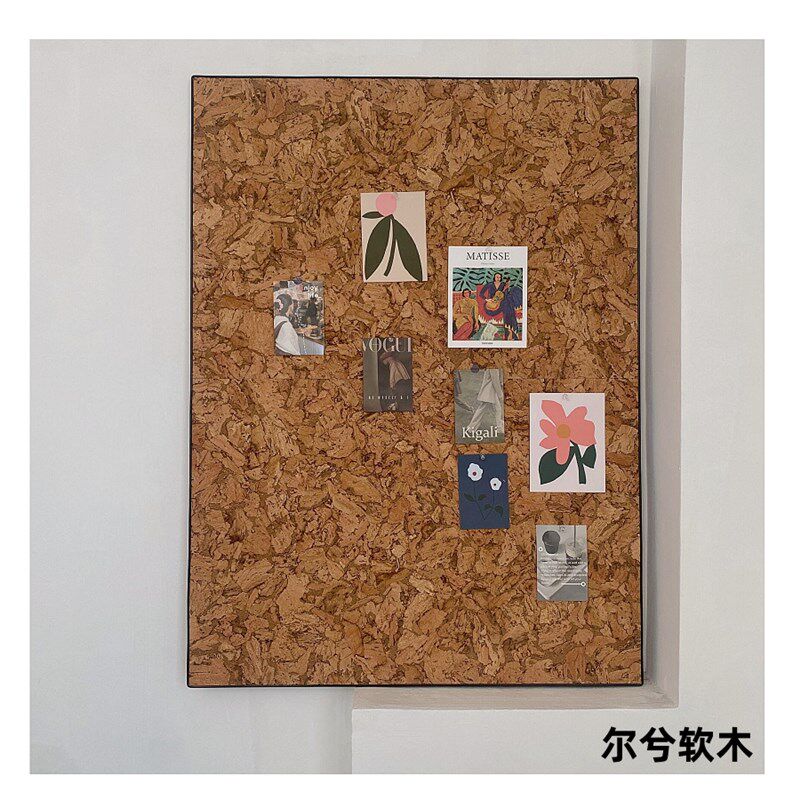 设计师款带边框软木板软木照片墙板留言板宿舍桌面收纳装饰图钉板
