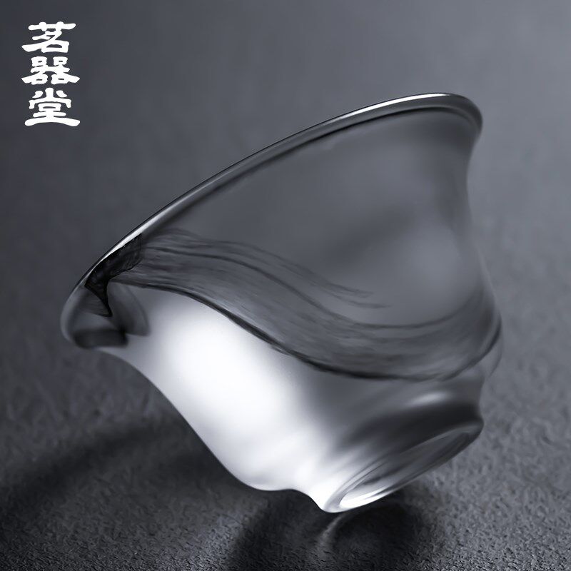水墨琉璃盖碗茶杯大号家用防烫泡茶三才茶碗古法玻璃加厚功夫茶具