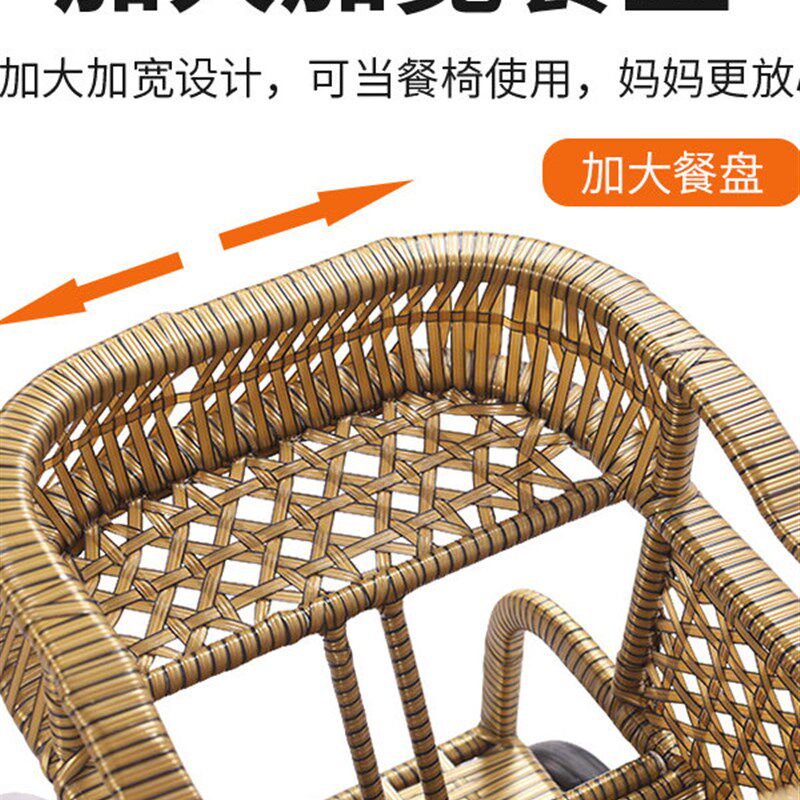 宝宝轻便婴儿可坐躺彷藤推车婴儿手推车防藤椅藤编车手工编制竹编