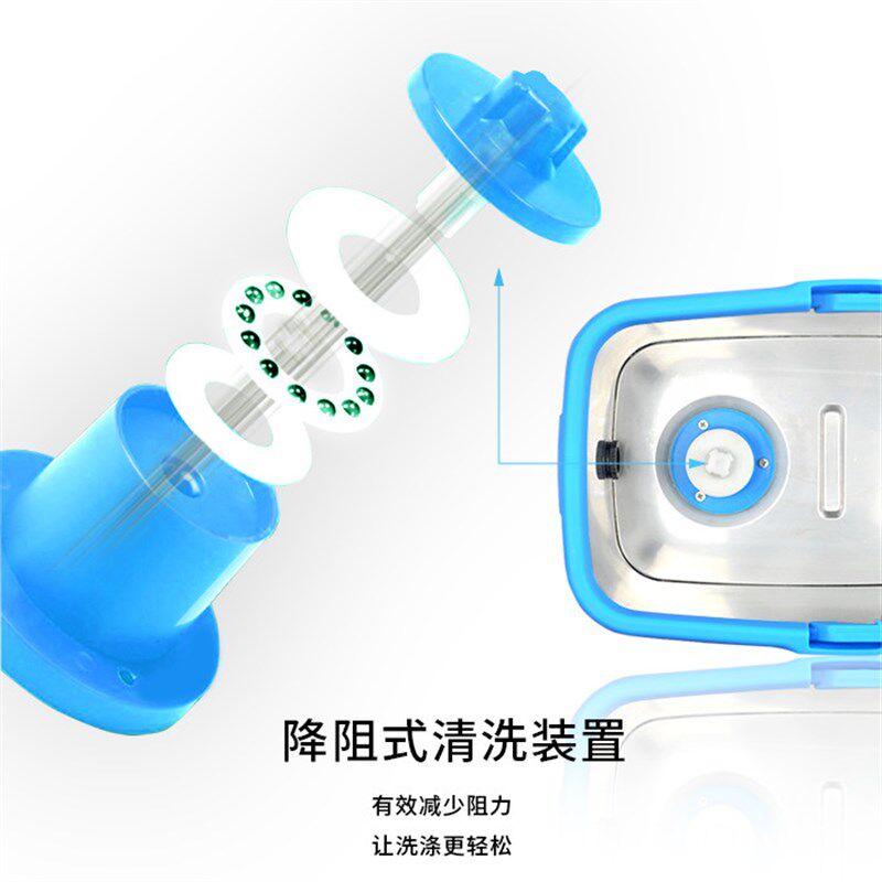 高端旋转拖把桶免手洗长方形带桶甩干涮拖布桶不锈钢脱水篮可分离