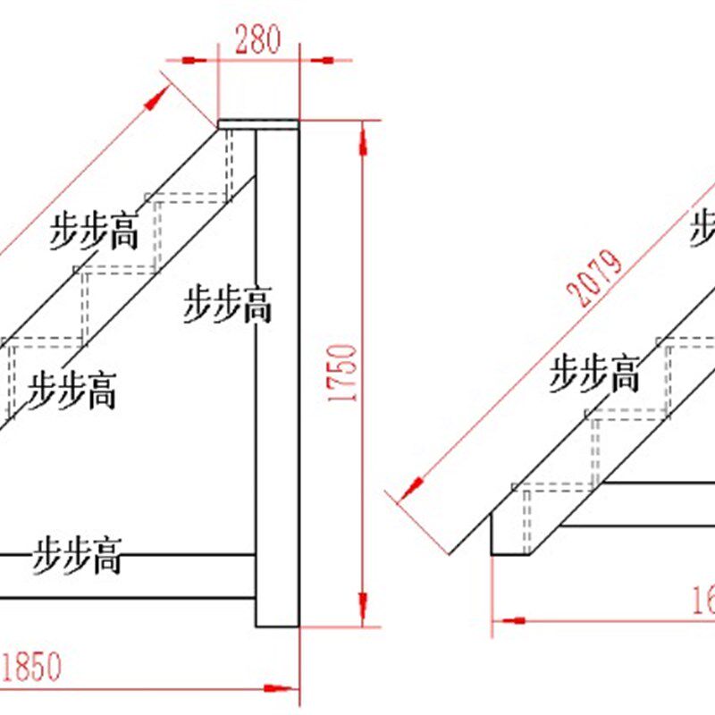 家用整体实木楼梯舞台梯子平台楼梯直梯复式阁楼loft层简易带扶手