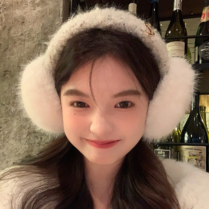 【我的头不圆】原创款可折叠保暖耳罩冬女韩纯色毛绒耳套耳暖可捂