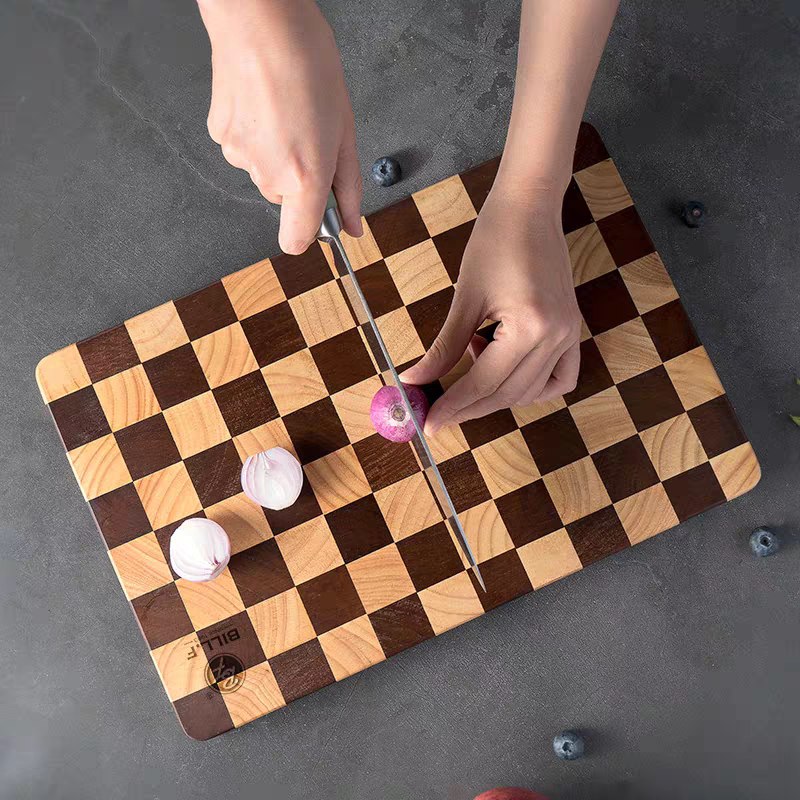 爆款棋盘格菜板抗菌防霉家用相思木实木切菜板水果案板加厚砧粘板