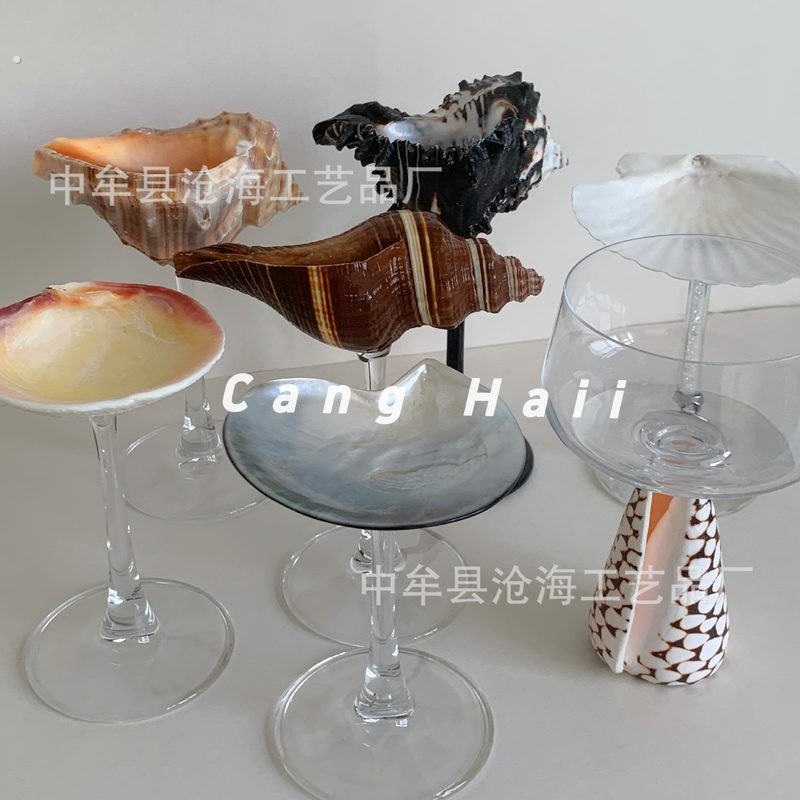中古螺丝高脚杯甜点玻璃杯复古冰激凌杯香槟甜酒杯彩色玻璃鸡尾杯