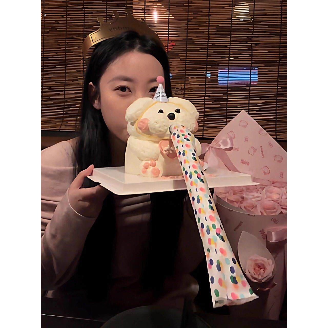 【会吹口哨的蛋糕】口哨吹吹卷生日蛋糕装饰女生派对聚会拍照道具