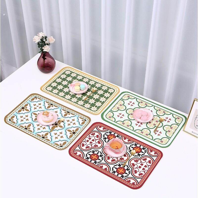厂家轻奢高端隔热桌面餐桌垫耐高温歺餐垫家用皮革餐垫防水防油西