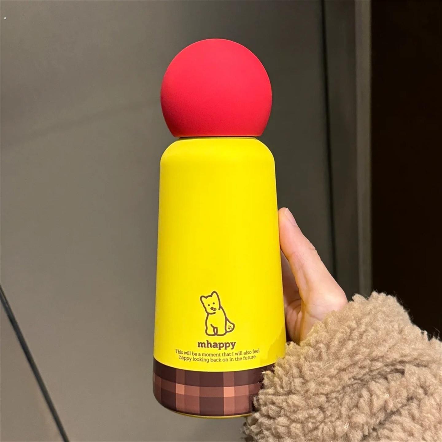 焦糖布丁小狗水杯保温杯女生高颜值小巧可携式2025新款迷你咖啡杯