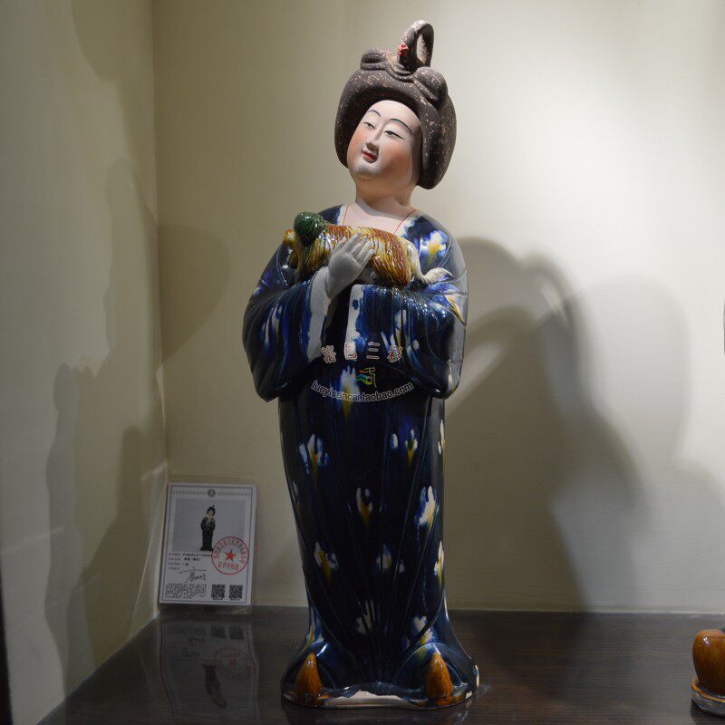 唐三彩仕女高水旺胖妞陶俑唐宫夜宴中式家居摆件河南特色出国礼品
