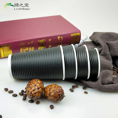 包邮一次性加厚纸杯12oz/16oz咖啡奶茶防烫黑色瓦楞纸杯100套带盖