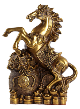 铜马摆件纯黄铜马工艺礼品摆饰办公室家居招财马到成功马摆件生肖
