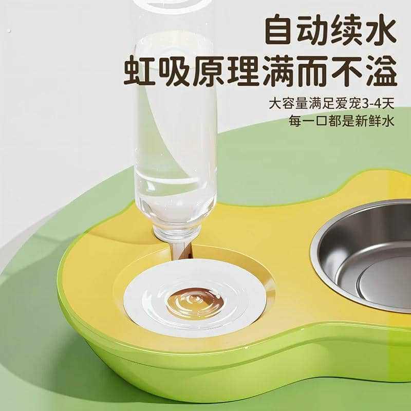 狗狗盆双碗自动饮水猫碗幼犬食盆狗粮水碗宠物饭盆宠物好物用品