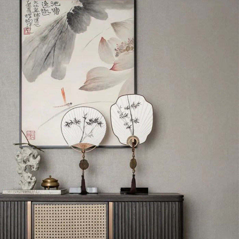 中国风新中式沙发背景墙水墨壁画装饰画挂画墙画玄关鞋柜禅意摆件