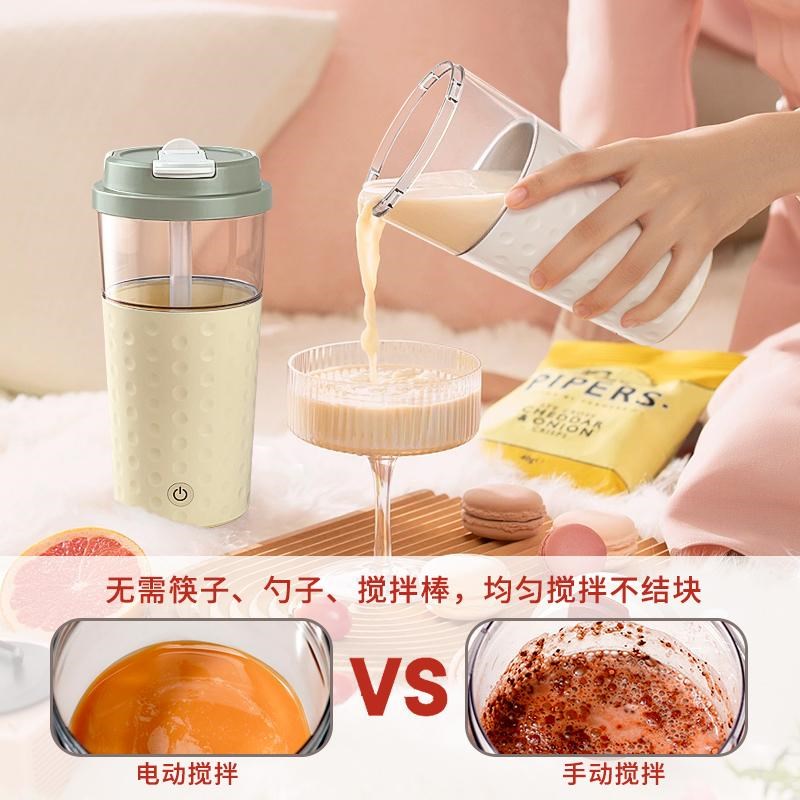 少数派全自动搅拌杯便携电动摇摇杯健身水杯奶昔杯充电款带吸管款