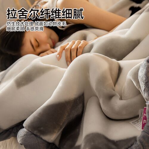 拉舍尔双层毛毯加厚冬季保暖牛奶珊瑚绒披肩毯冬天盖毯午睡沙发毯