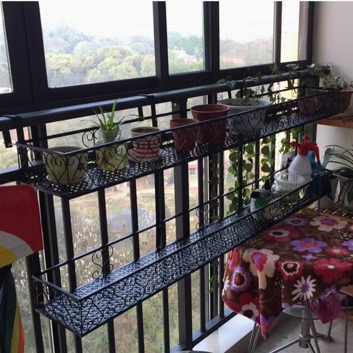加宽欧式包邮双层阳台栏杆花架悬挂多层铁艺多肉花盆架绿萝架子