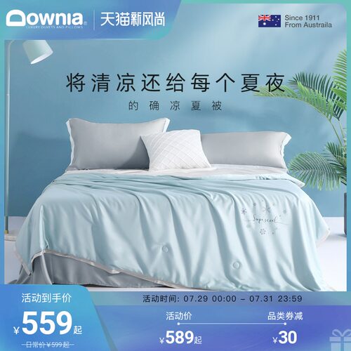 DOWNIA可水洗夏凉被空调被春秋被凉感冷感薄款夏季被子被芯单双人