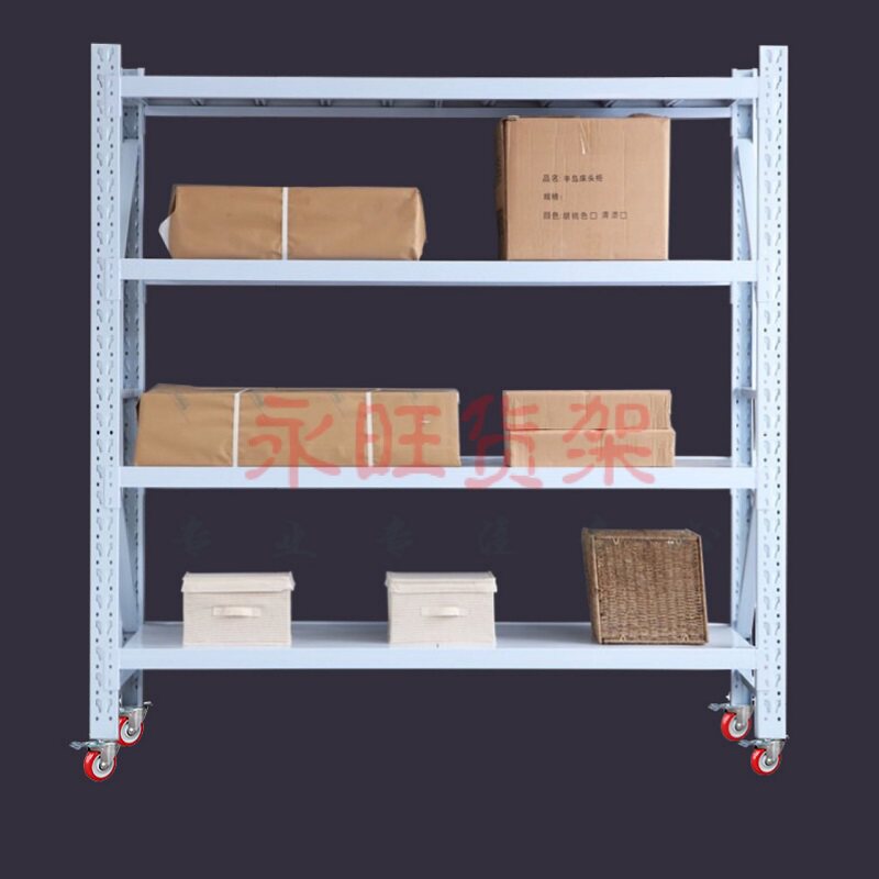 工业风货架带轮子定制仓储可移动置物架家用推拉多层储藏可调铁架