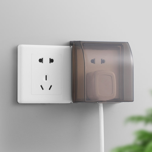靠墙86型二连体墙角插座温控器开关面板覆盖防护盖保护防溅防水盒