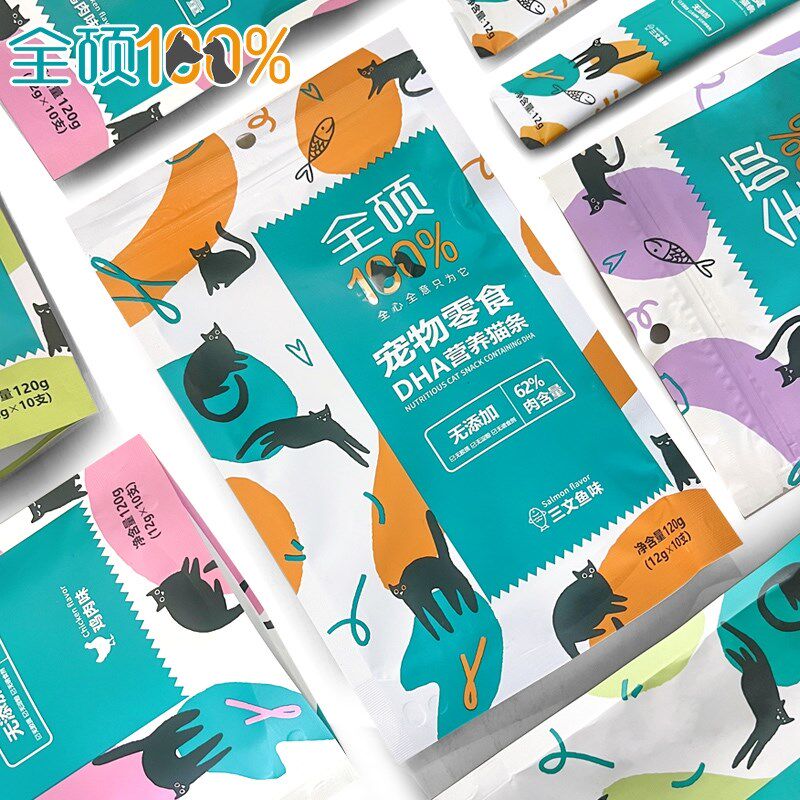 推荐!全硕DHA养生猫条鱼油美毛宠物零食幼猫成猫罐头猫咪冻干