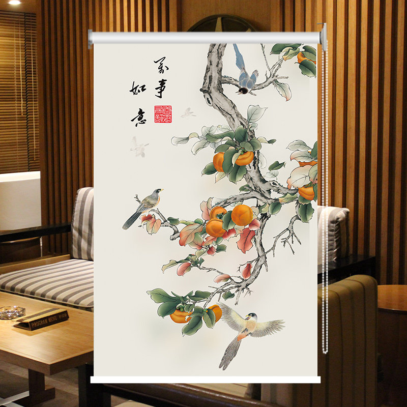 卷帘定制办公室厨房卫生间阳台防水遮阳新款北欧风上下卷拉式窗帘