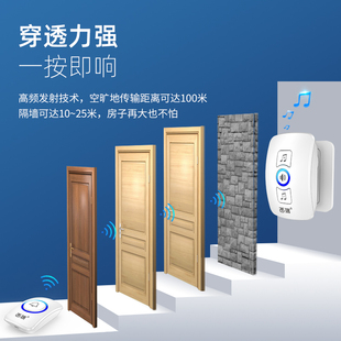 新款可调音量门铃家用 可选曲老人小孩大声远距离稳定智能呼叫器