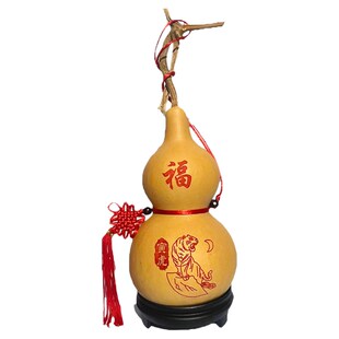 天然葫芦挂件生肖牛龙鼠虎兔蛇中国结木质大葫芦客厅生肖葫芦摆件