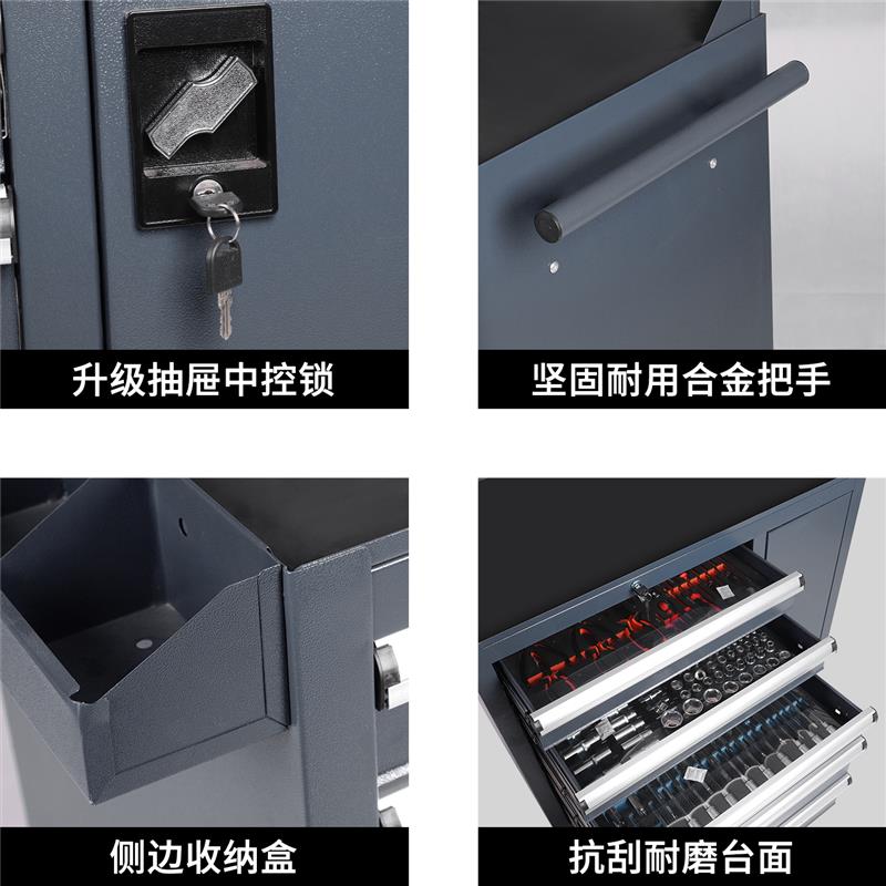 旺邦加厚五层带柜工具车零件车工具箱收纳盒工具柜多层抽屉柜子
