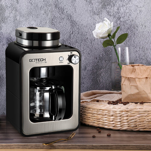 现磨咖啡机家用全自动一体机美式煮咖啡迷你小型电动研磨豆粉两用