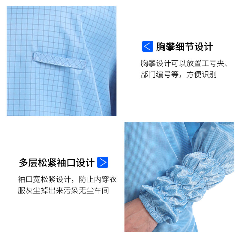 0.25网格连体防尘服蛙装白色女一体防静电电子厂无尘防护工作服男