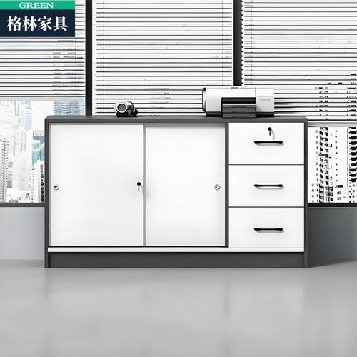 S6办公室文件柜抽屉柜桌边柜侧柜收纳柜储物柜矮柜打印机柜推拉门
