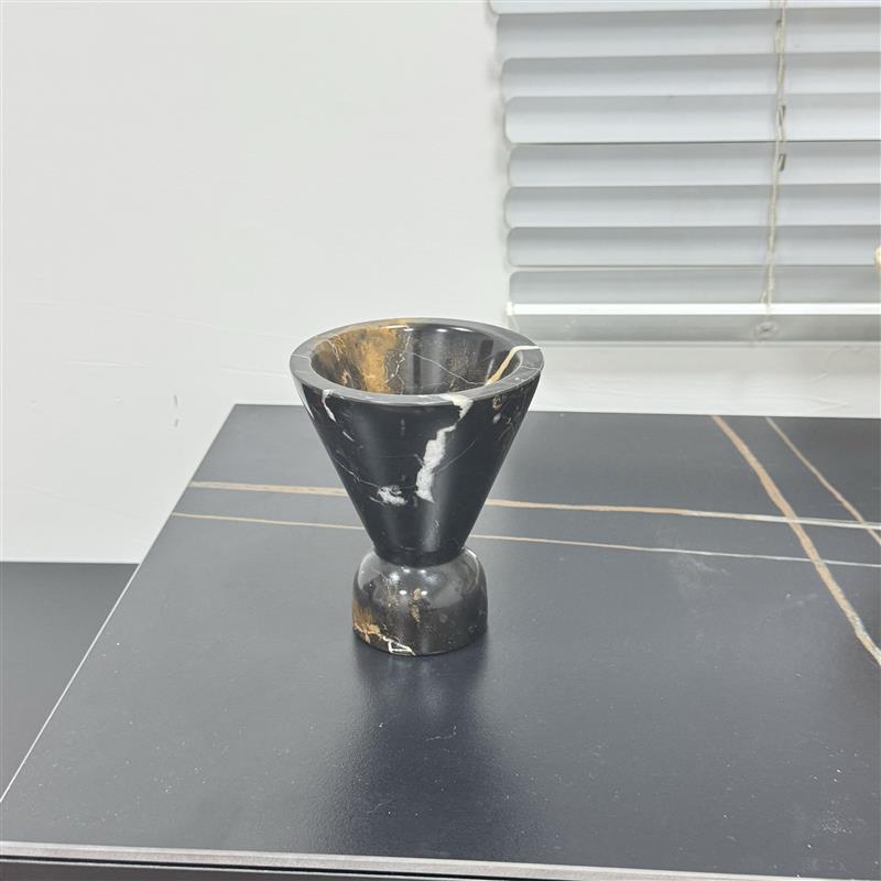 侘寂风天然洞石圣木香薰托盘北欧香薰炉扩香器设计师卧室玄关摆件