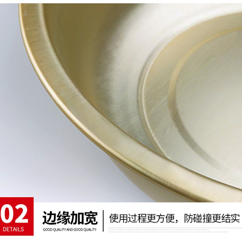 老式加厚铝大盆大号家用洗菜洗衣洗澡盆商用厨房大汤盆大铝盆60cm