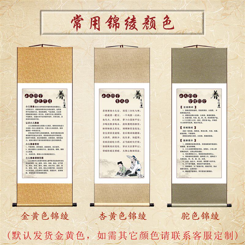 中医养生装饰挂画小儿推拿注意事项小孩穴位图平和质何谓手法捏脊