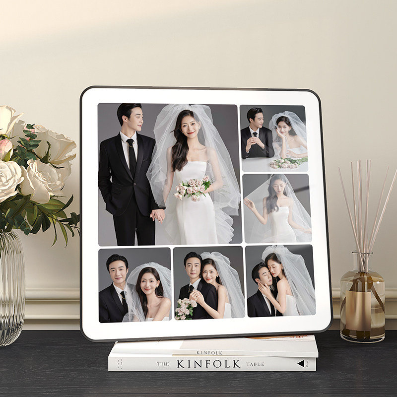 相框摆台定制婚纱照结婚照片洗情侣相片做成画框打印全家福加装裱
