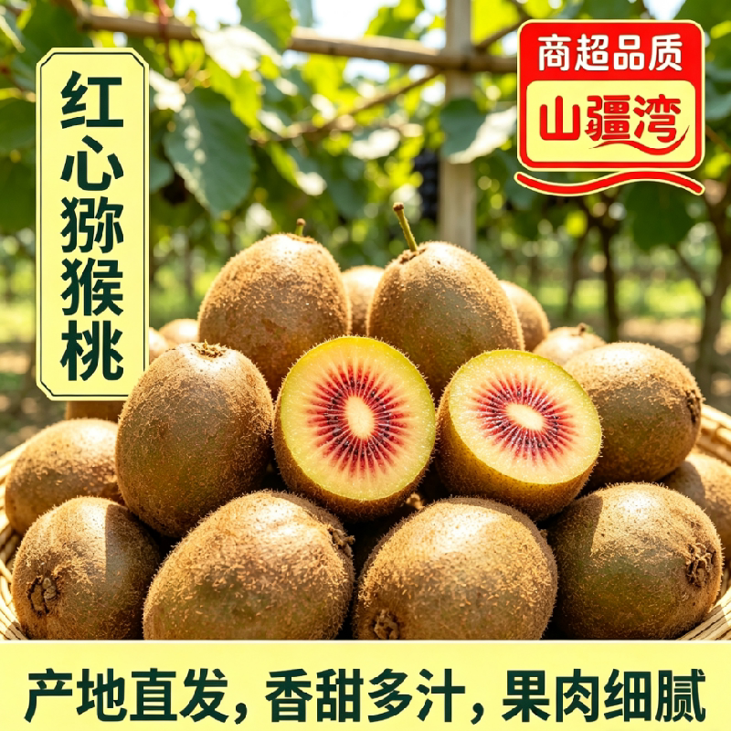 山疆湾产地直发红心猕猴桃香