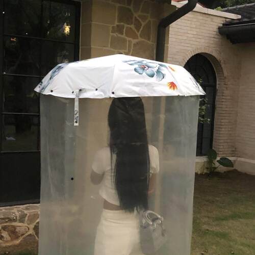 庄达菲周林林同款雨伞方予可任宥纶三折伞折叠全身雨伞衣防雨风晒