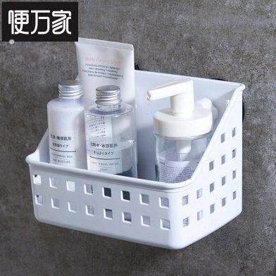 强力吸盘浴室置物架吸壁式卫生间厨房塑料置物架壁挂篮收纳架筐大
