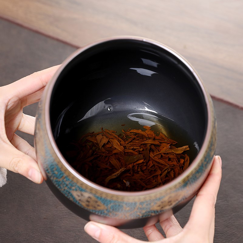 茶渣桶陶瓷茶洗盆茶叶渣缸家用大容量建水中式复古倒茶水盂茶钵高