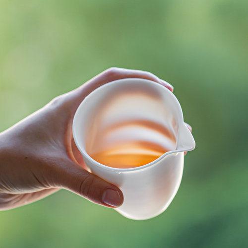 200毫升超薄胎分茶器公道杯茶海功夫茶具配件德化白瓷素烧猪油白