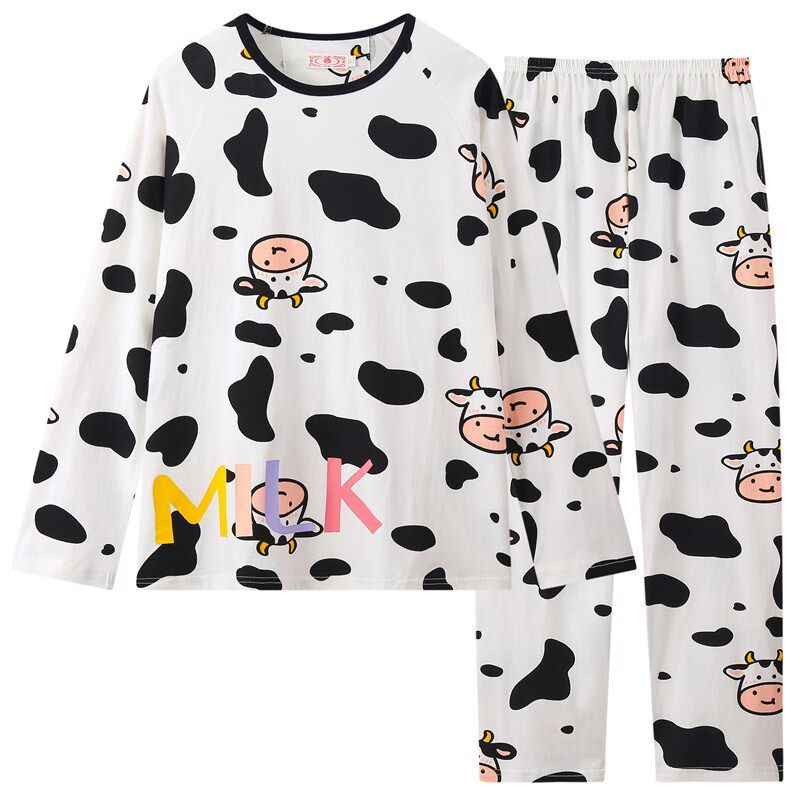 2023年新款女童睡衣春秋季纯棉长袖中大童儿童可爱女孩学生家居服