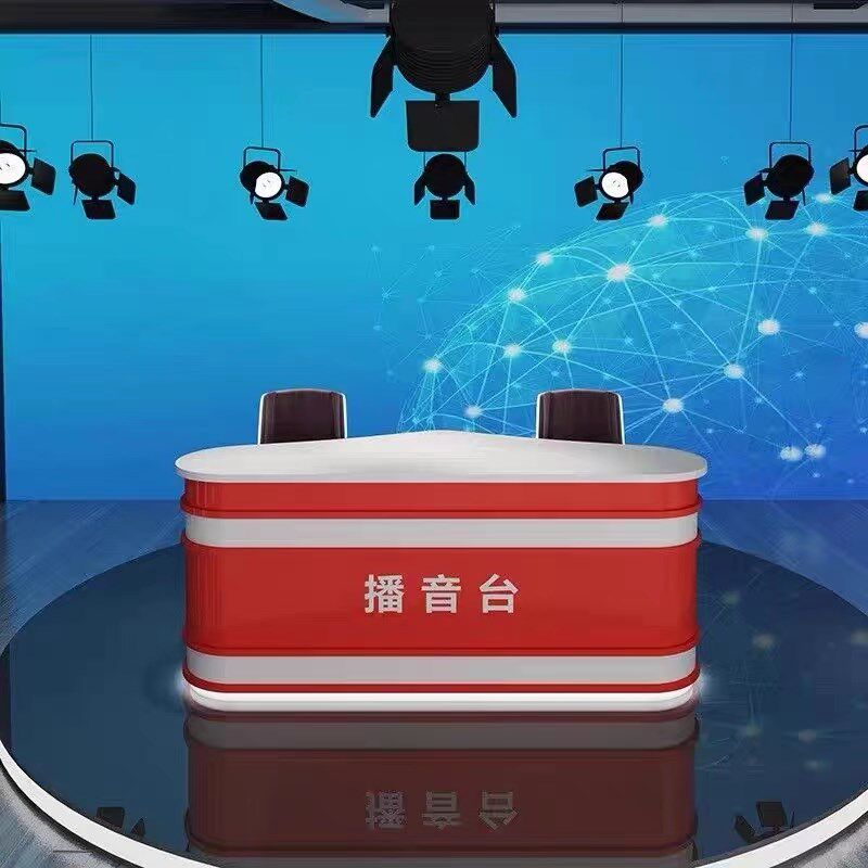 演播桌播音台电视台主播桌儿童演讲桌校园广播站桌子直播桌导播台