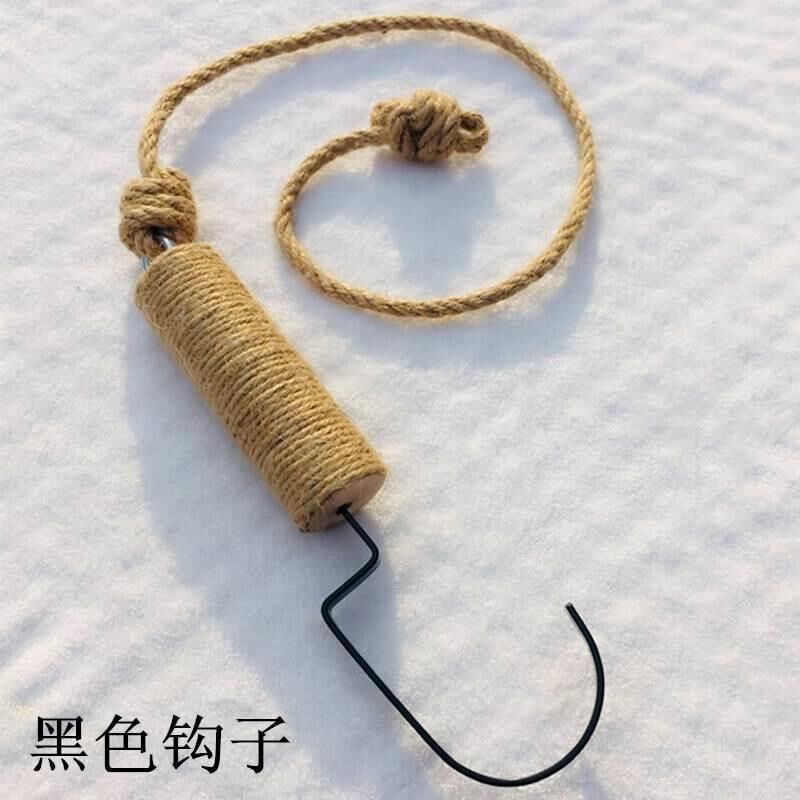 新款店展架挂衣架壁挂墙上创意复古挂勾钩黑色挂钩麻绳吊环装饰