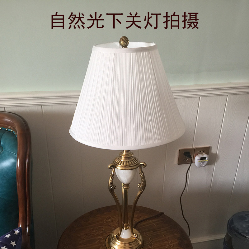 台灯罩外壳米白色欧式美式客厅落地灯灯罩diy卧室床头E27布艺灯罩