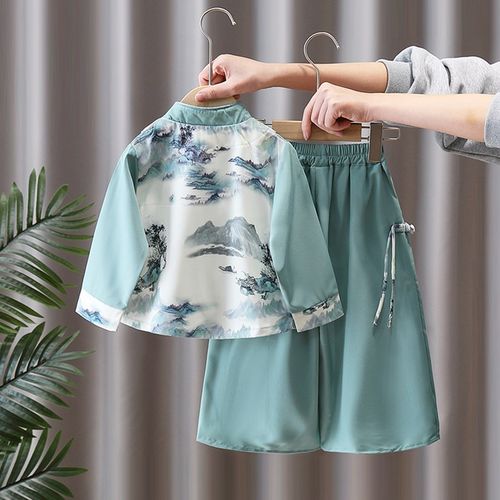 儿童汉服春秋2025新款男童中国风古装套装女童洋气新中式唐装日常