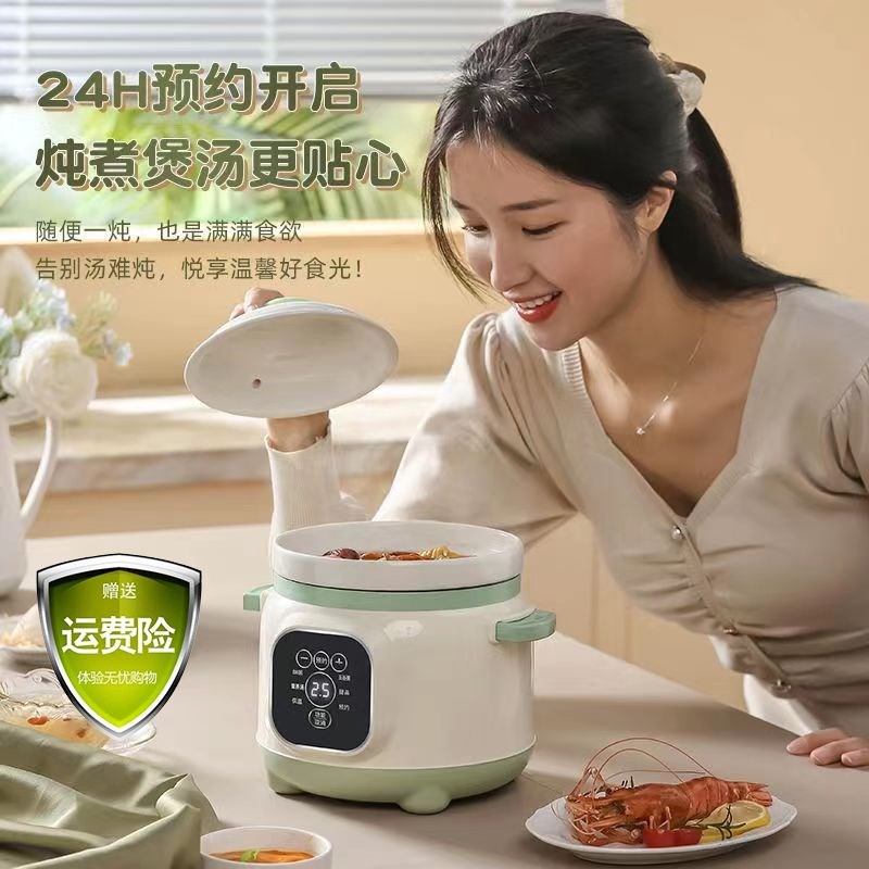 电炖锅煲汤砂锅全自动家用小炖锅宝宝辅食锅快速熬煮粥陶瓷电炖盅