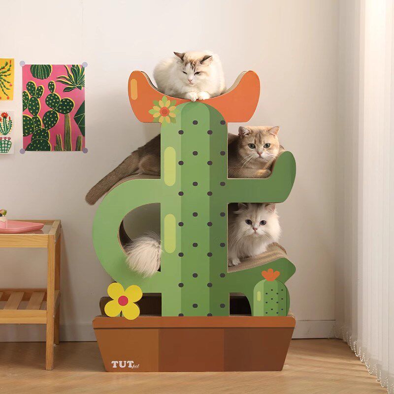 仙人掌猫抓板耐磨不掉屑猫窝一体四季通用超大号瓦楞纸沙发防猫抓