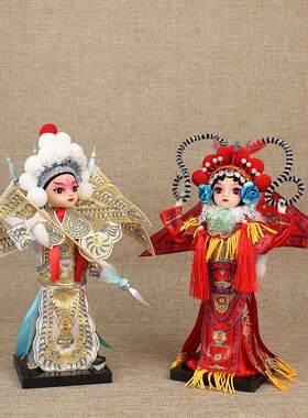 中国风京剧人物摆件北京绢人戏曲人偶家居装饰摆件送国外朋友礼物