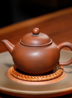 广西钦州坭兴陶茶壶 水平壶 纯手工非紫砂紫陶陶瓷壶泥兴陶茶具