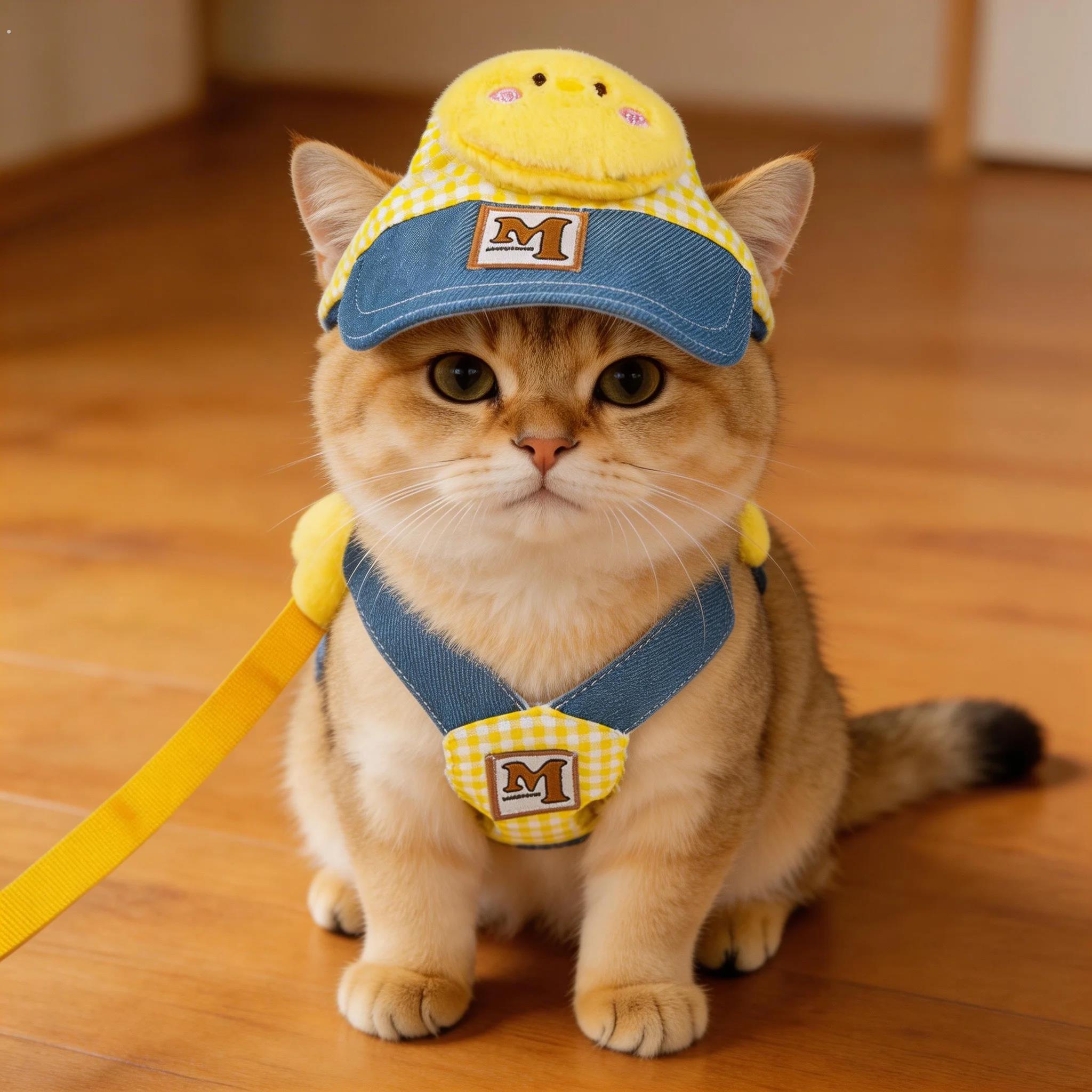 猫咪牵引绳可爱胸背带幼猫外出专用遛猫绳子防挣脱宠物可牵引衣服
